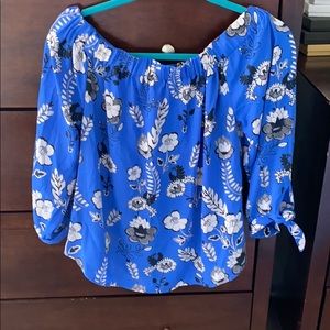 Express Off-the-Shoulder Three Quarter Sleeve Top